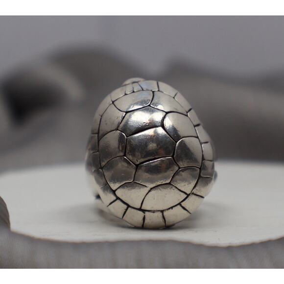 Kieselstein Large Barry Cord Sterling Silver Turtle Ring 22G/Sz 7 - Picture 1 of 8